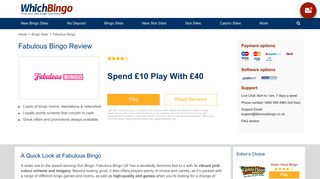 
                            9. Fabulous Bingo Review. Play both online bingo and Playtech slots