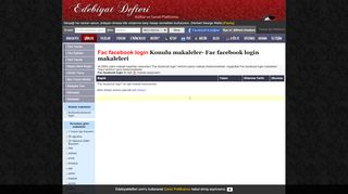 
                            6. Fac facebook login - Edebiyat Defteri