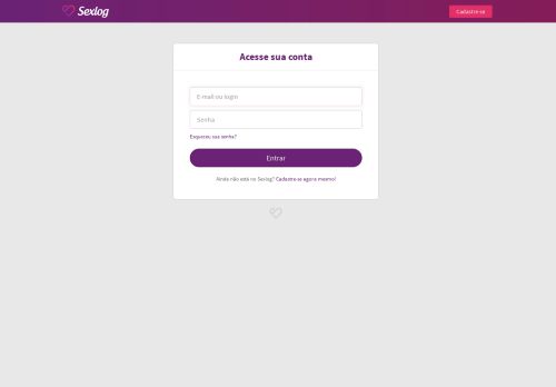 
                            1. Faça login - Sexlog