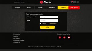 
                            2. Faça seu login | Pizza Hut Brasil