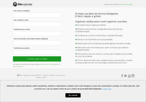 
                            3. Faça seu registro agora - Bike Registrada