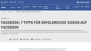 
                            7. Facebook: 7 Tipps für erfolgreiche Videos auf Facebook - Thomas Hutter