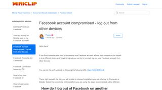 
                            8. Facebook account compromised - log out from other devices – Miniclip ...