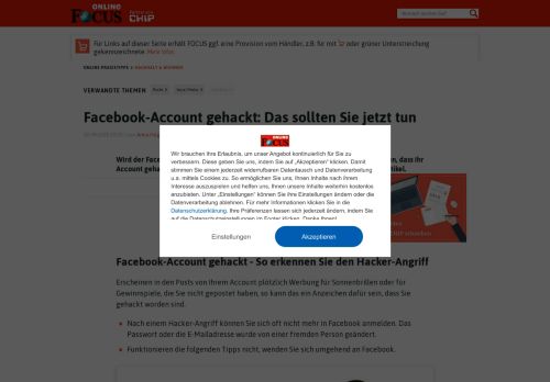 
                            3. Facebook-Account gehackt: Das sollten Sie jetzt tun | FOCUS.de