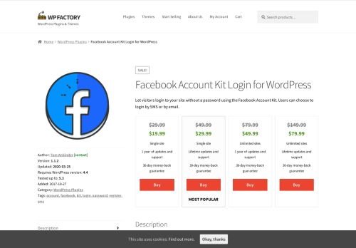 
                            13. Facebook Account Kit Login for WordPress - WPFactory