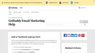 
                            6. Facebook: add a signup form | GoDaddy Email Marketing ...