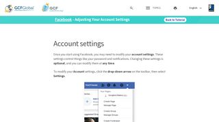 
                            8. Facebook: Adjusting Your Account Settings - GCFLearnFree.org