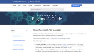 
                            3. Facebook Ads Manager | Facebook Ads Help Center