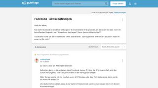 
                            6. Facebook - aktive Sitzungen (Sicherheit, IP-Adresse, deaktivieren ...