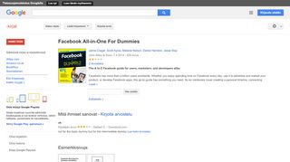 
                            5. Facebook All-in-One For Dummies - Google-teoshaun tulos