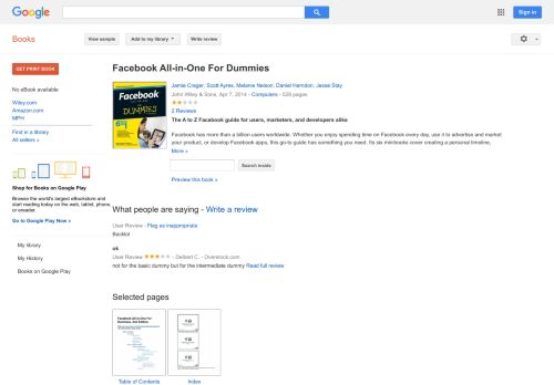 
                            13. Facebook All-in-One For Dummies - Keputusan Buku Google