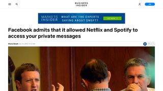 
                            13. Facebook allowed Netflix and Spotify to access private messages ...