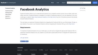 
                            3. Facebook Analytics - Facebook for Developers