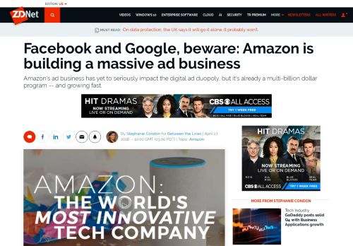 
                            6. Facebook and Google, beware: Amazon is building a massive ad ...
