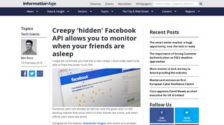 
                            4. Facebook API allows you to monitor when your friends are asleep