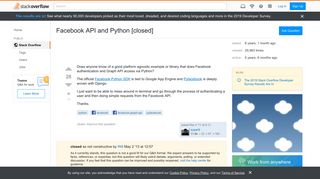 
                            3. Facebook API and Python - Stack Overflow