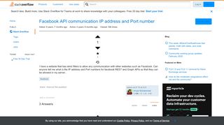 
                            5. Facebook API communication IP address and Port number - Stack Overflow