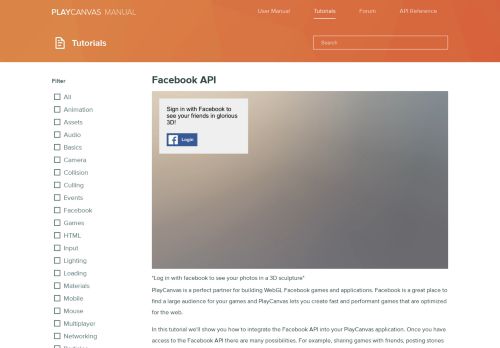 
                            10. Facebook API | Learn PlayCanvas