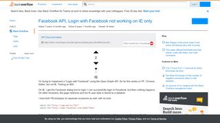 
                            4. Facebook API, Login with Facebook not working on IE only - Stack ...