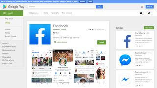 
                            7. Facebook – Aplicações no Google Play