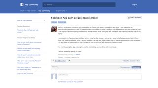 
                            3. Facebook App can't get past login screen? | Facebook Help ...