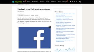 
                            4. Facebook: App-Verknüpfung entfernen - NETZWELT