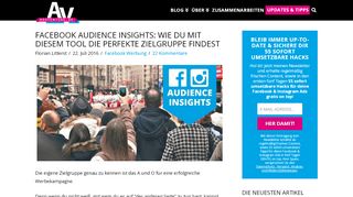 
                            5. Facebook Audience Insights: Wie du mit diesem Tool die perfekte ...