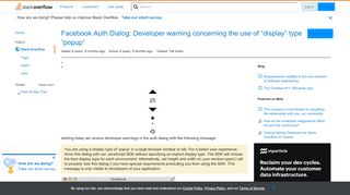 
                            1. Facebook Auth Dialog: Developer warning concerning the use of ...