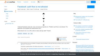 
                            2. Facebook: auth flow is not allowed - Stack Overflow