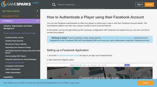 
                            3. Facebook Authentication - GameSparks Learn