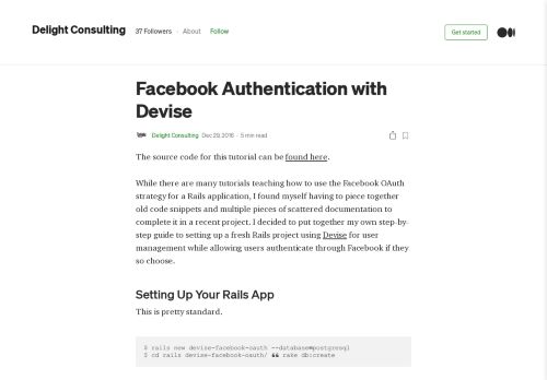 
                            2. Facebook Authentication with Devise – Delight Consulting – Medium