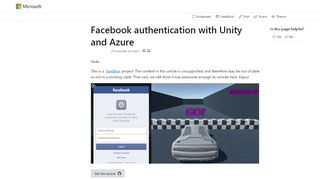 
                            13. Facebook authentication with Unity and Azure | Microsoft Docs