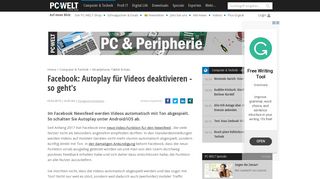 
                            6. Facebook: Autoplay für Videos deaktivieren - so geht´s - PC-WELT