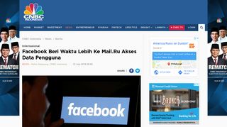 
                            7. Facebook Beri Waktu Lebih Ke Mail.Ru Akses Data ... - CNBC Indonesia