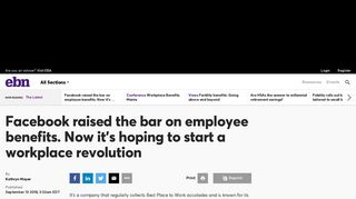 
                            3. Facebook boosts employee benefits hopes to start revolution ...