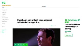 
                            3. Facebook can unlock your account with facial recognition | TechCrunch