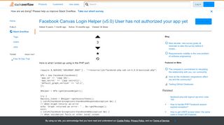 
                            13. Facebook Canvas Login Helper (v5.0) User has not authorized your ...