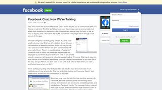 
                            3. Facebook Chat: Now We're Talking | Facebook
