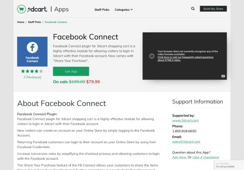 
                            12. Facebook Connect - 3dCart App Store