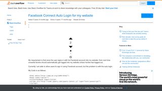 
                            5. Facebook Connect Auto Login for my website - Stack Overflow