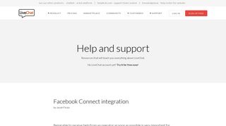 
                            6. Facebook Connect integration | LiveChat Knowledge Base