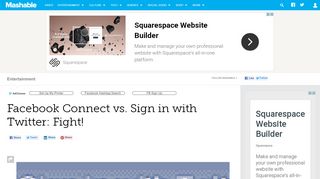 
                            7. Facebook Connect vs. Sign in with Twitter: Fight! - Mashable