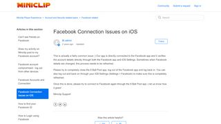 
                            8. Facebook Connection Issues on iOS – Miniclip Player Experience