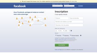 
                            5. Facebook - Connexion ou inscription