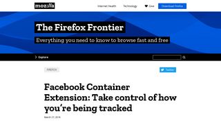 
                            2. Facebook Container Extension: Take control of how you're being ...