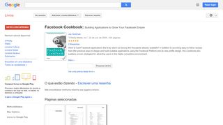 
                            11. Facebook Cookbook: Building Applications to Grow Your Facebook Empire - Resultado da Pesquisa de livros Google