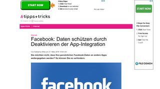 
                            4. Facebook: Daten schützen durch Deaktivieren der App-Integration