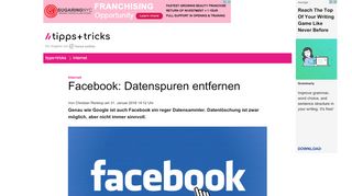 
                            9. Facebook: Datenspuren entfernen - Heise