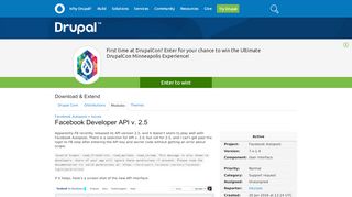 
                            13. Facebook Developer API v. 2.5 [#2659504] | Drupal.org