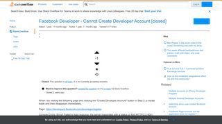 
                            4. Facebook Developer - Cannot Create Developer Account - ...